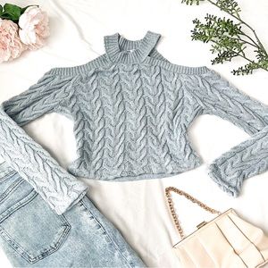 Zara Pastel Blue Cropped Sweater